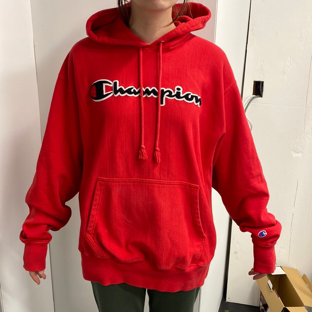 Red Champion hoodie